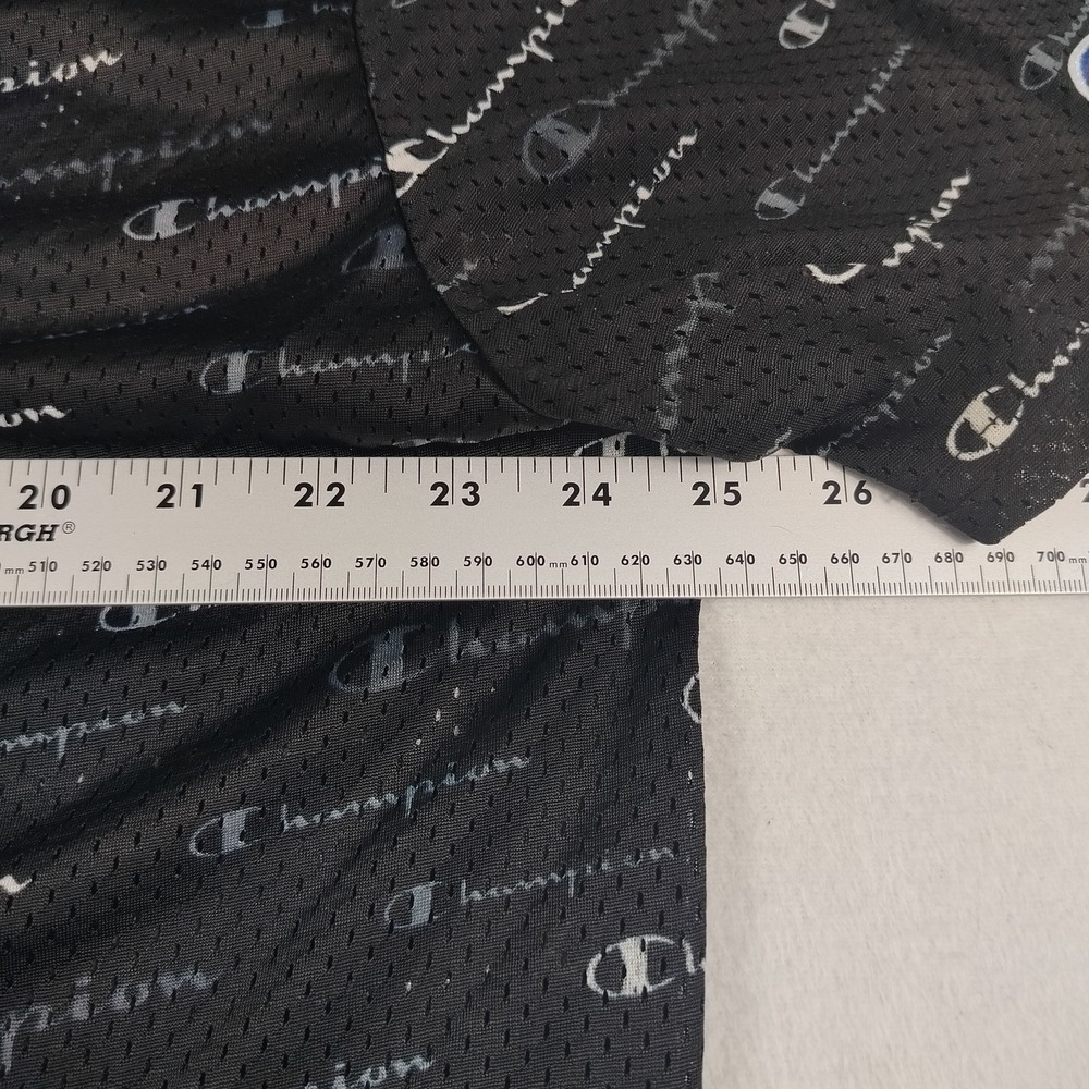 Champion Shirt Mens 2XL Black‎ All Over Print Logo Mesh Athletic Tee XXL - Picture 6 of 7